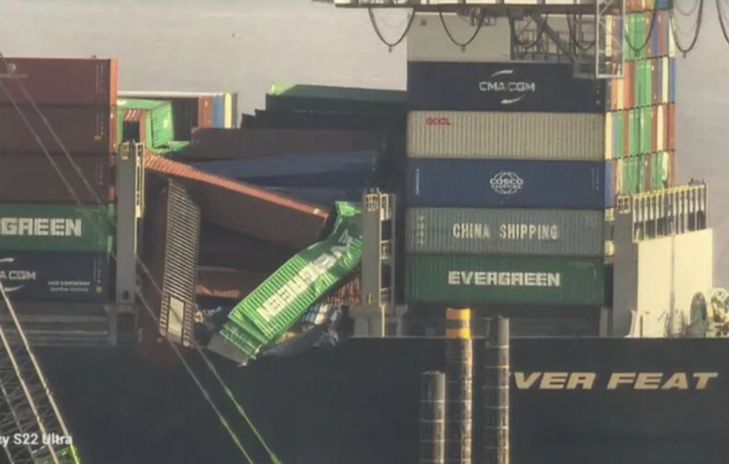 Evergreen ship suffers container collapse off Brazil